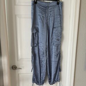 Zara Steel Blue Satin Trousers